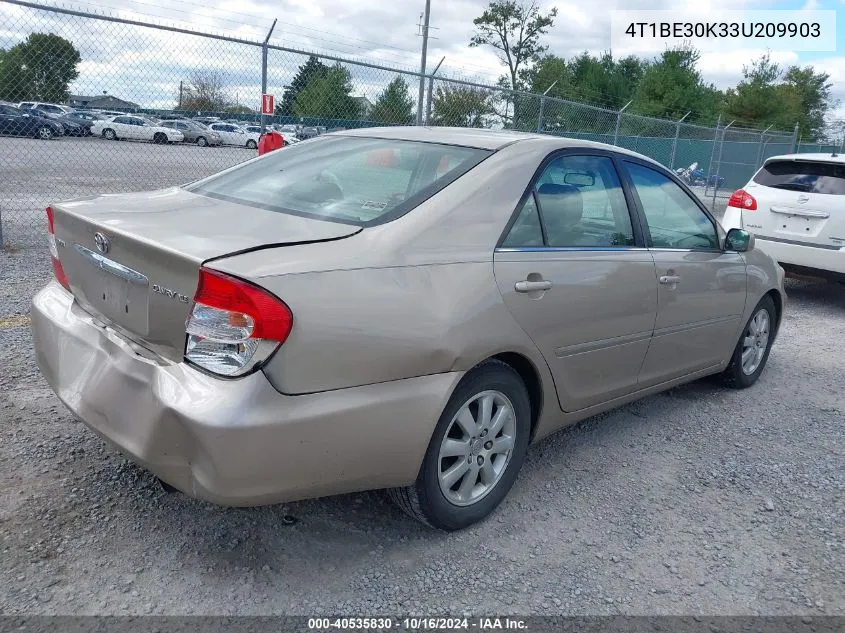 2003 Toyota Camry Xle VIN: 4T1BE30K33U209903 Lot: 40535830