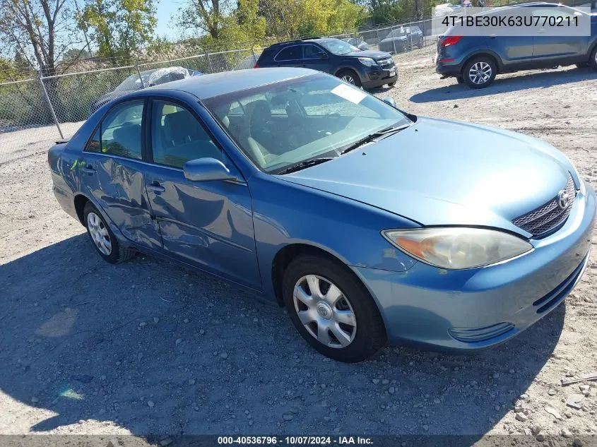 2003 Toyota Camry Le VIN: 4T1BE30K63U770211 Lot: 40536796