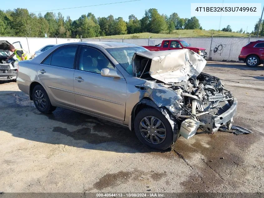 4T1BE32K53U749962 2003 Toyota Camry Le