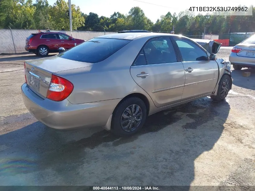 2003 Toyota Camry Le VIN: 4T1BE32K53U749962 Lot: 40544113