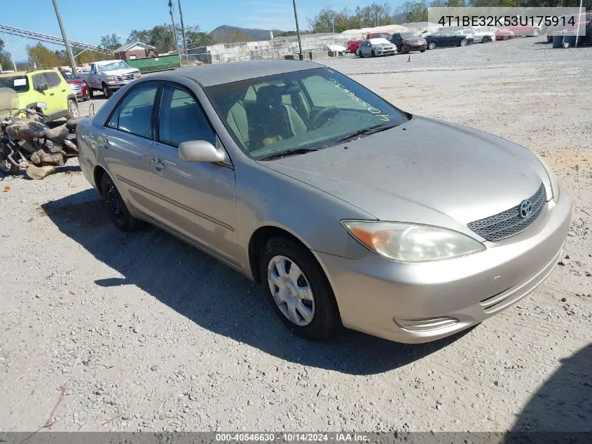 2003 Toyota Camry Le VIN: 4T1BE32K53U175914 Lot: 40546630