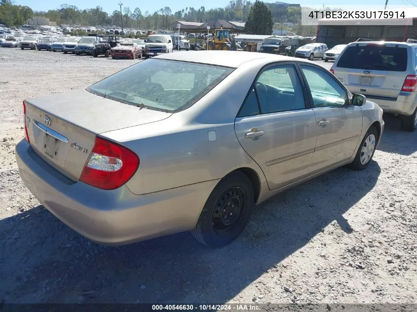 2003 Toyota Camry Le VIN: 4T1BE32K53U175914 Lot: 40546630