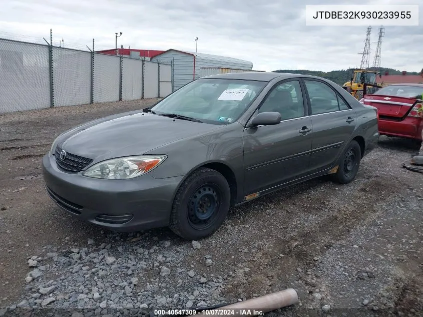 2003 Toyota Camry Le VIN: JTDBE32K930233955 Lot: 40547309