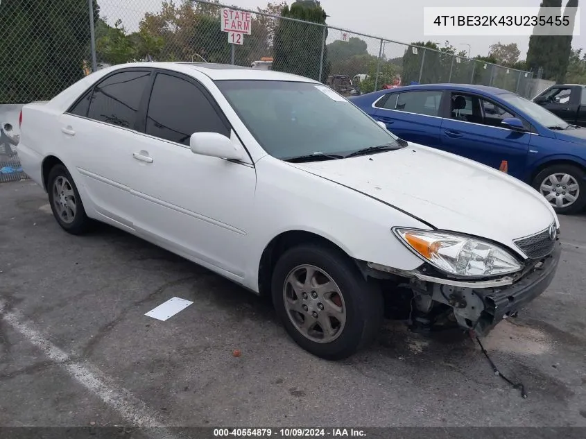 2003 Toyota Camry Se VIN: 4T1BE32K43U235455 Lot: 40554879