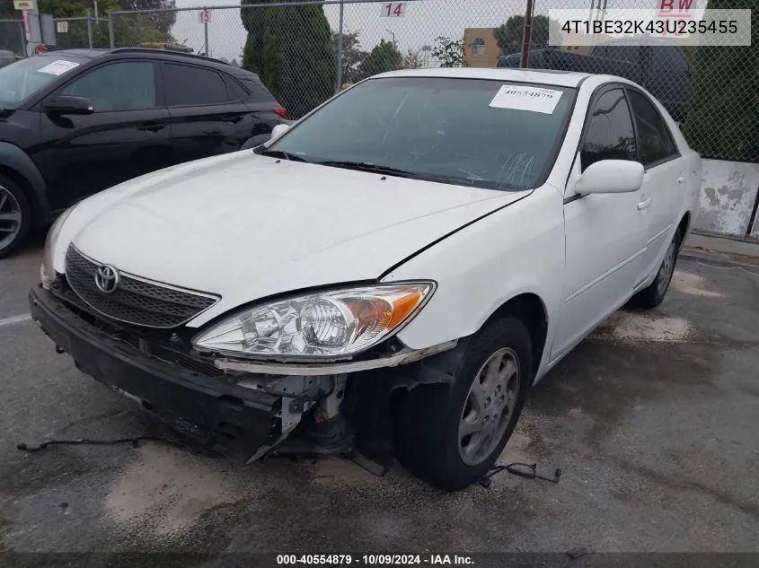 2003 Toyota Camry Se VIN: 4T1BE32K43U235455 Lot: 40554879