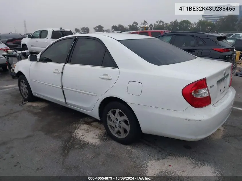 2003 Toyota Camry Se VIN: 4T1BE32K43U235455 Lot: 40554879