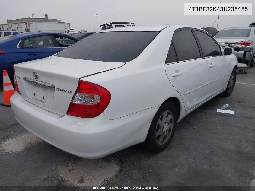 2003 Toyota Camry Se VIN: 4T1BE32K43U235455 Lot: 40554879