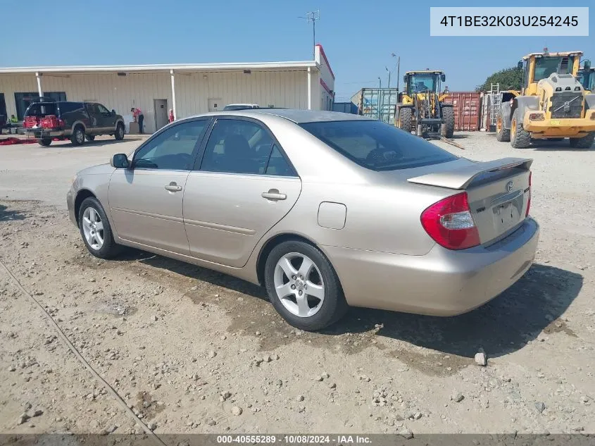 2003 Toyota Camry Se VIN: 4T1BE32K03U254245 Lot: 40555289