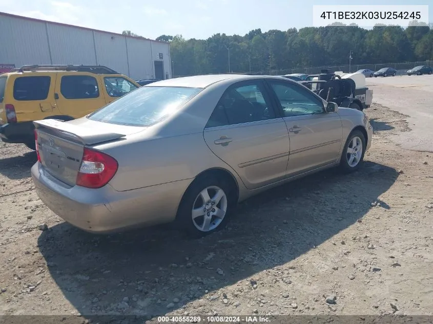 2003 Toyota Camry Se VIN: 4T1BE32K03U254245 Lot: 40555289