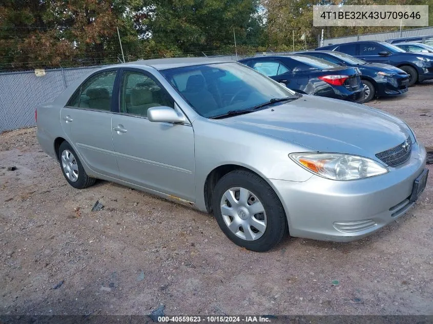 2003 Toyota Camry Le VIN: 4T1BE32K43U709646 Lot: 40559623