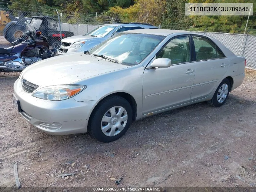 2003 Toyota Camry Le VIN: 4T1BE32K43U709646 Lot: 40559623