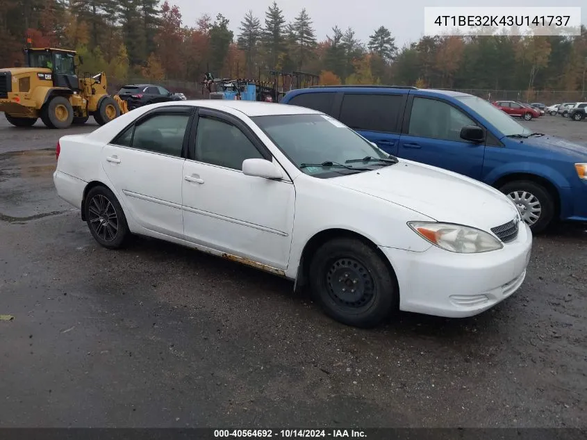 2003 Toyota Camry Le/Xle/Se VIN: 4T1BE32K43U141737 Lot: 40564692