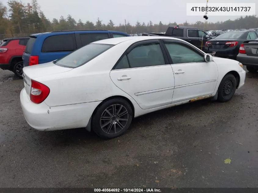 2003 Toyota Camry Le/Xle/Se VIN: 4T1BE32K43U141737 Lot: 40564692