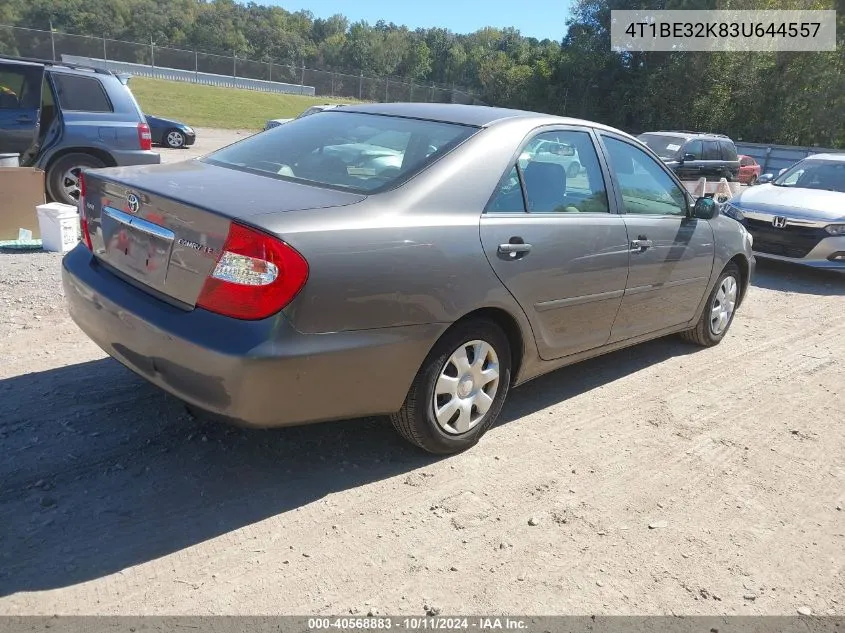 2003 Toyota Camry Le VIN: 4T1BE32K83U644557 Lot: 40568883