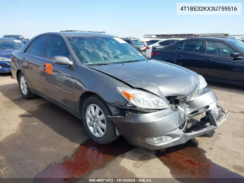 2003 Toyota Camry Xle VIN: 4T1BE32KX3U759516 Lot: 40571472