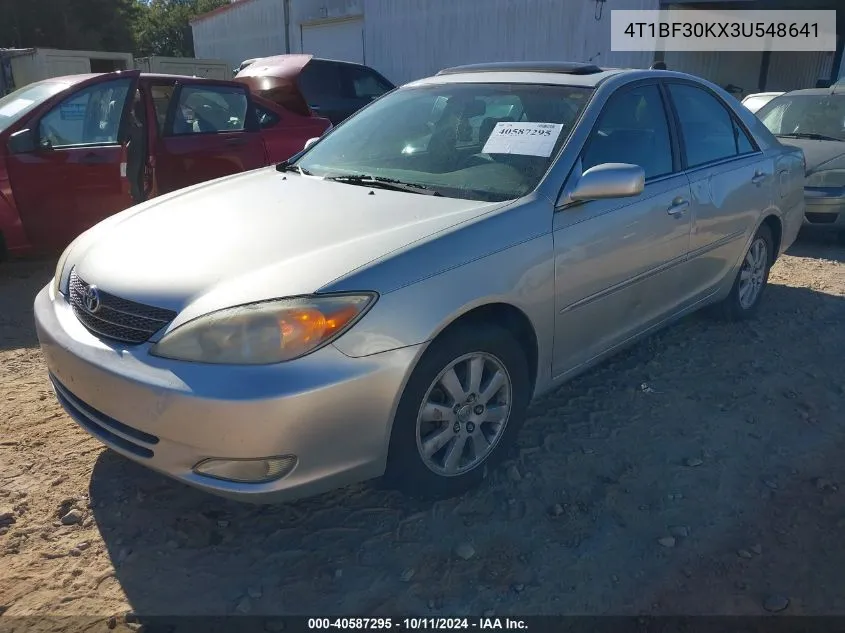 2003 Toyota Camry Xle V6 VIN: 4T1BF30KX3U548641 Lot: 40587295