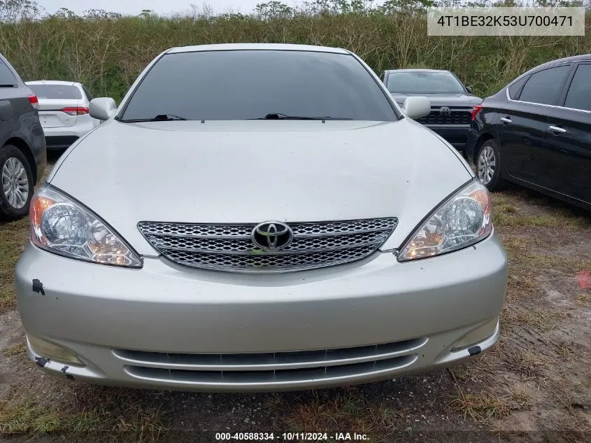 2003 Toyota Camry Le VIN: 4T1BE32K53U700471 Lot: 40588334