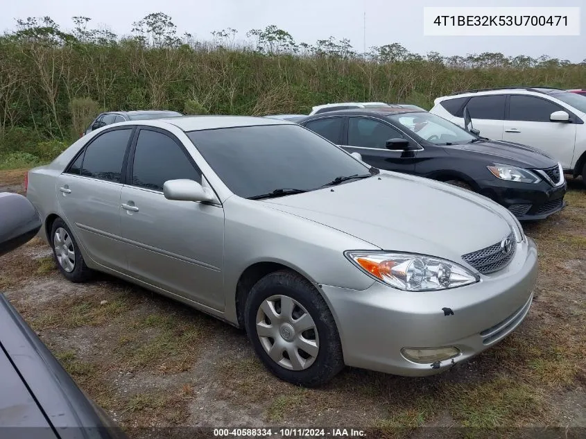 2003 Toyota Camry Le VIN: 4T1BE32K53U700471 Lot: 40588334