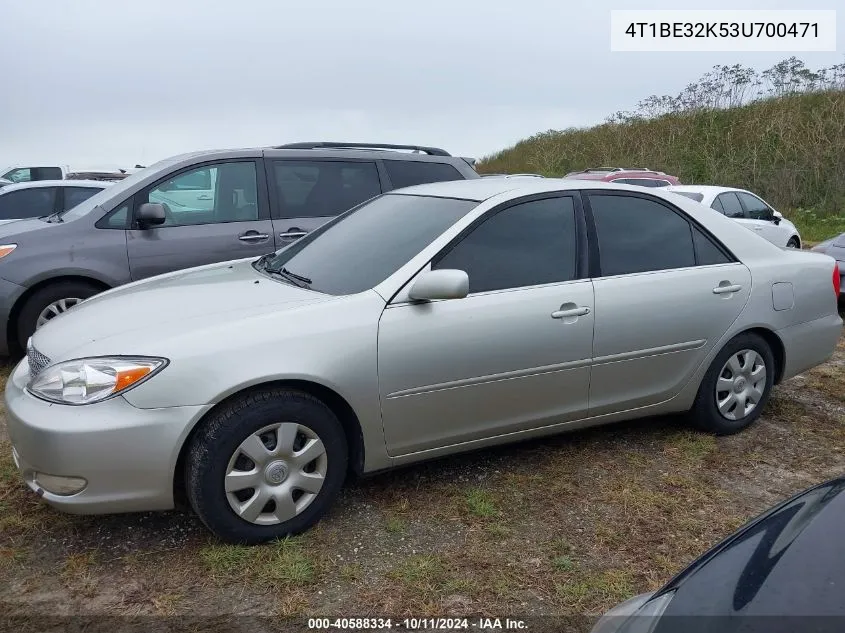 2003 Toyota Camry Le VIN: 4T1BE32K53U700471 Lot: 40588334