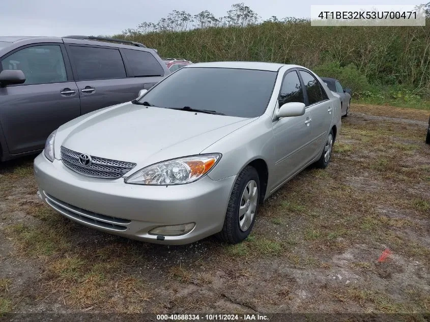 2003 Toyota Camry Le VIN: 4T1BE32K53U700471 Lot: 40588334