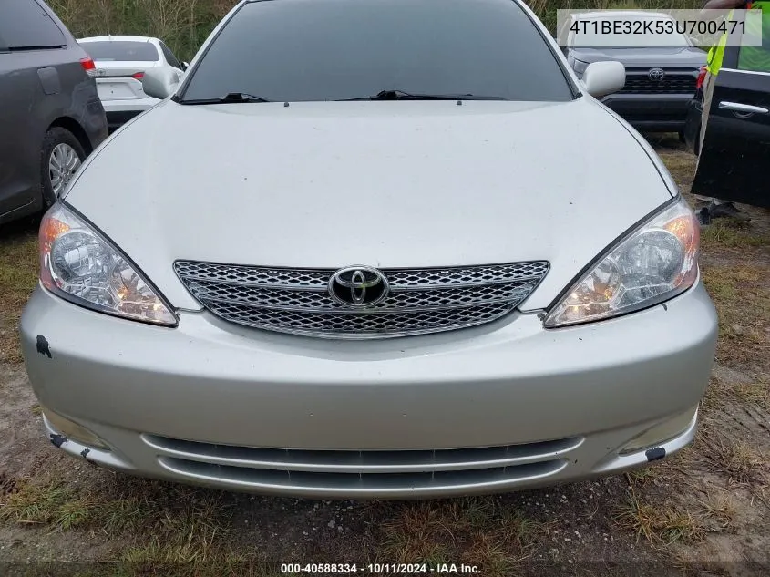 2003 Toyota Camry Le VIN: 4T1BE32K53U700471 Lot: 40588334