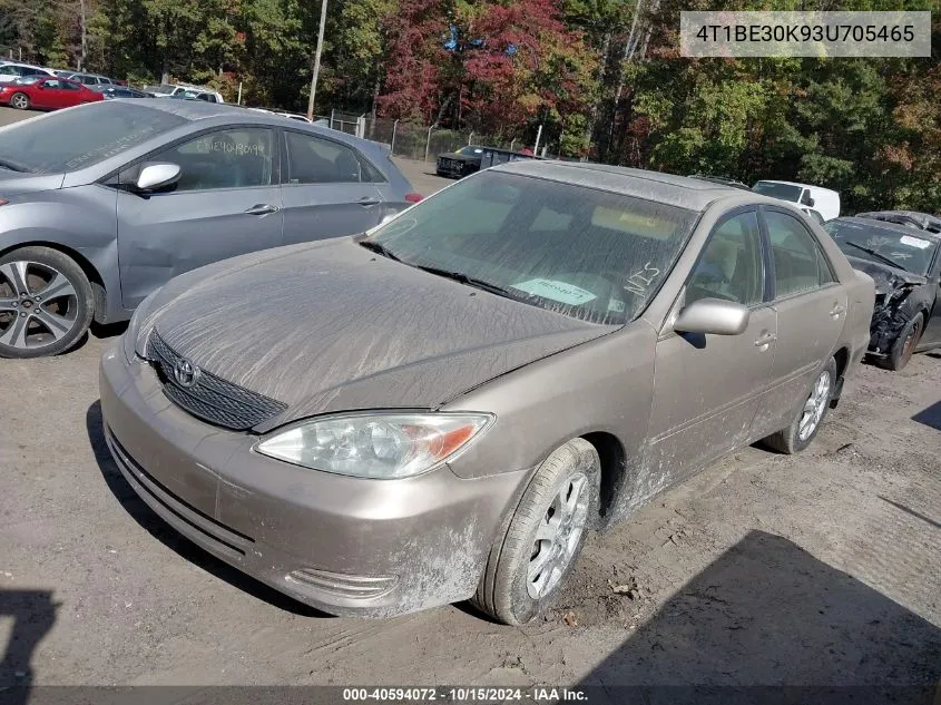 2003 Toyota Camry Le/Xle/Se VIN: 4T1BE30K93U705465 Lot: 40594072