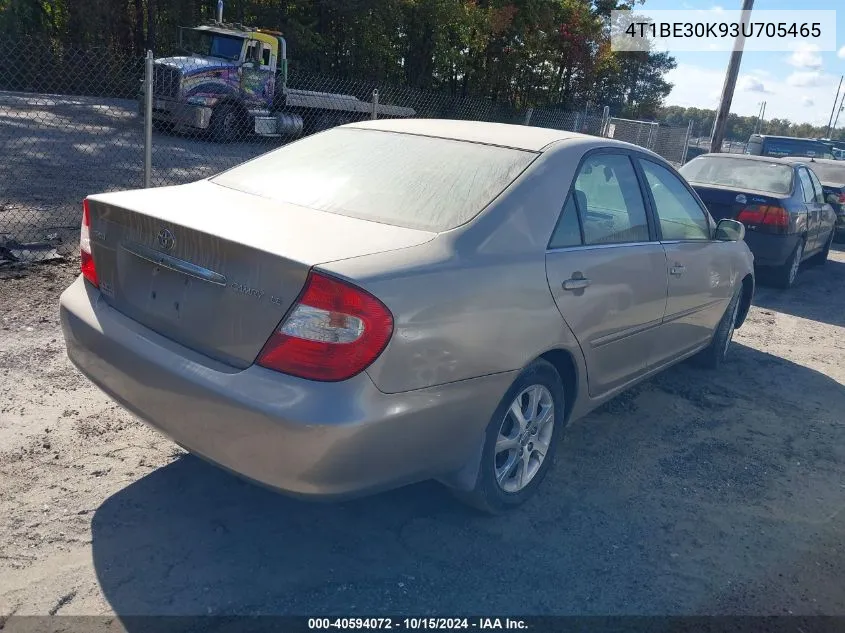 2003 Toyota Camry Le/Xle/Se VIN: 4T1BE30K93U705465 Lot: 40594072