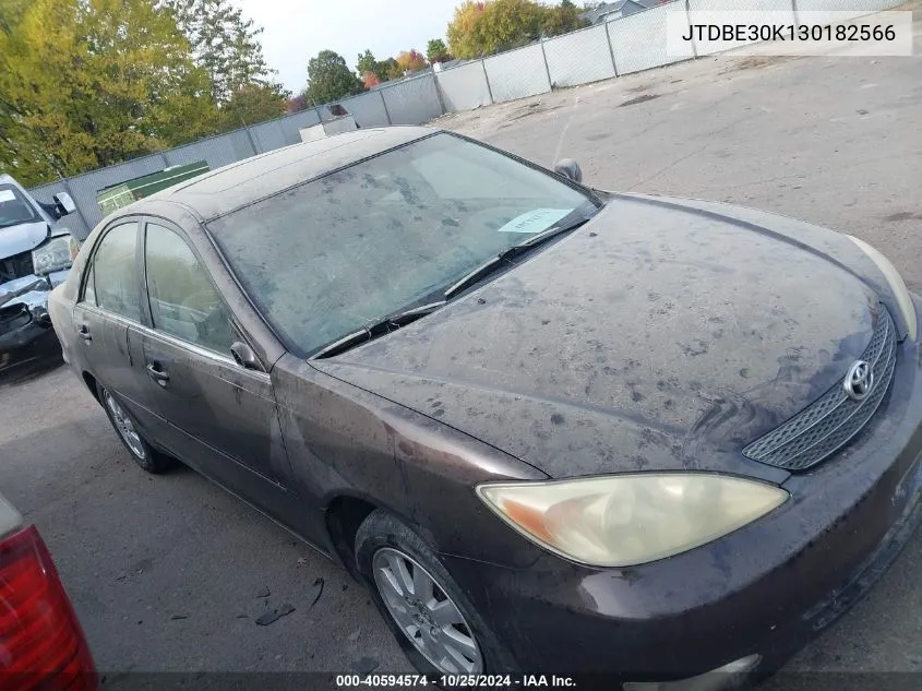 2003 Toyota Camry Xle VIN: JTDBE30K130182566 Lot: 40594574