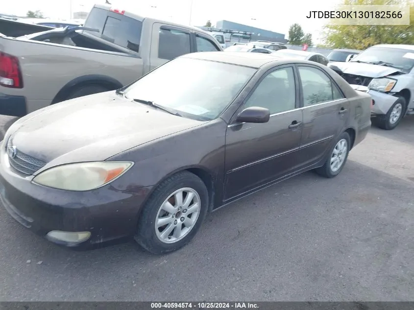 2003 Toyota Camry Xle VIN: JTDBE30K130182566 Lot: 40594574