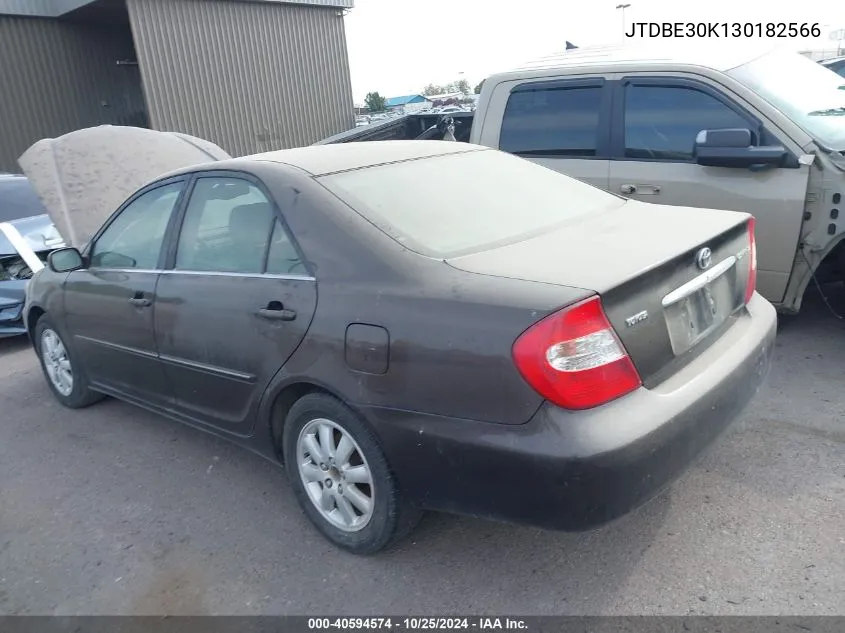 2003 Toyota Camry Xle VIN: JTDBE30K130182566 Lot: 40594574