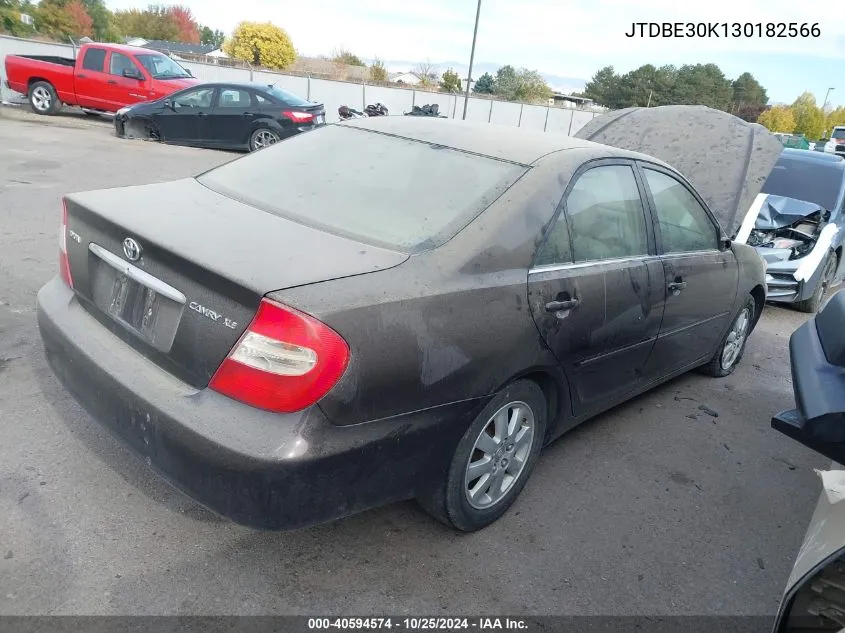 2003 Toyota Camry Xle VIN: JTDBE30K130182566 Lot: 40594574