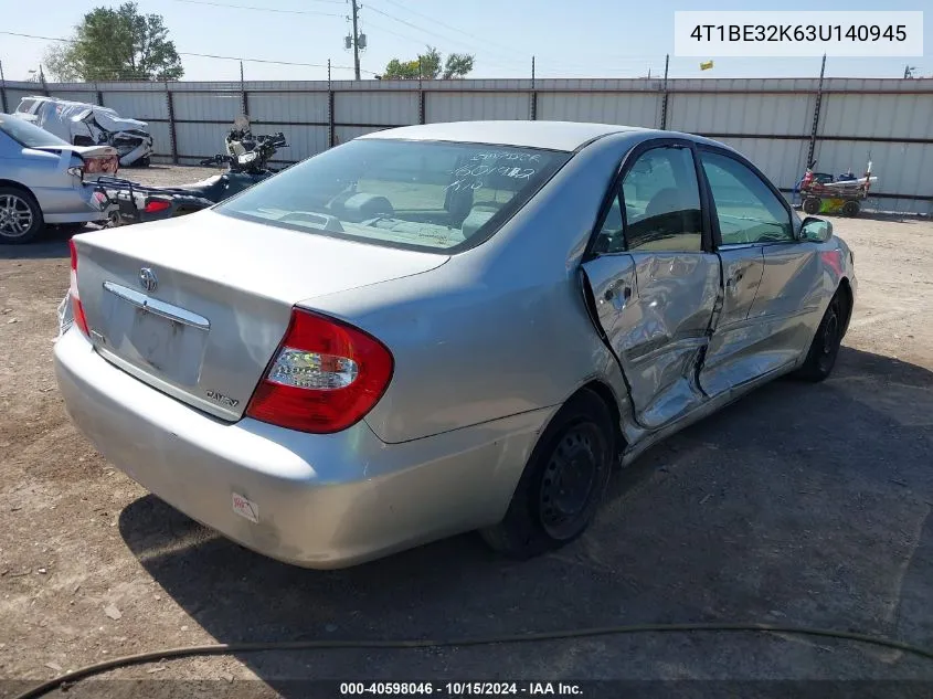 2003 Toyota Camry Le VIN: 4T1BE32K63U140945 Lot: 40598046