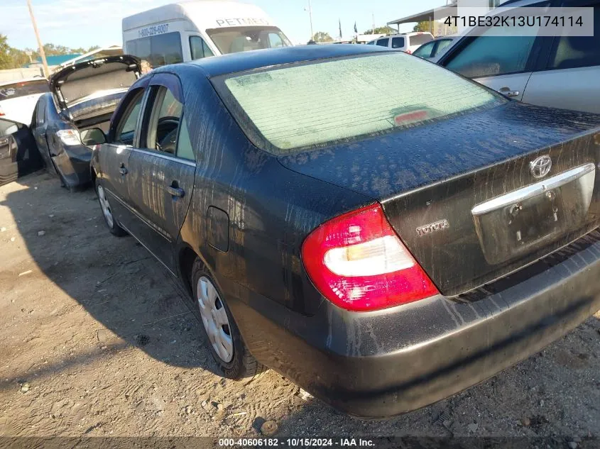 4T1BE32K13U174114 2003 Toyota Camry Le