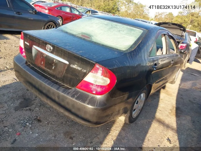 2003 Toyota Camry Le VIN: 4T1BE32K13U174114 Lot: 40606182