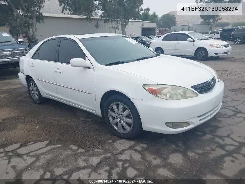 2003 Toyota Camry Xle V6 VIN: 4T1BF32K13U058294 Lot: 40614824