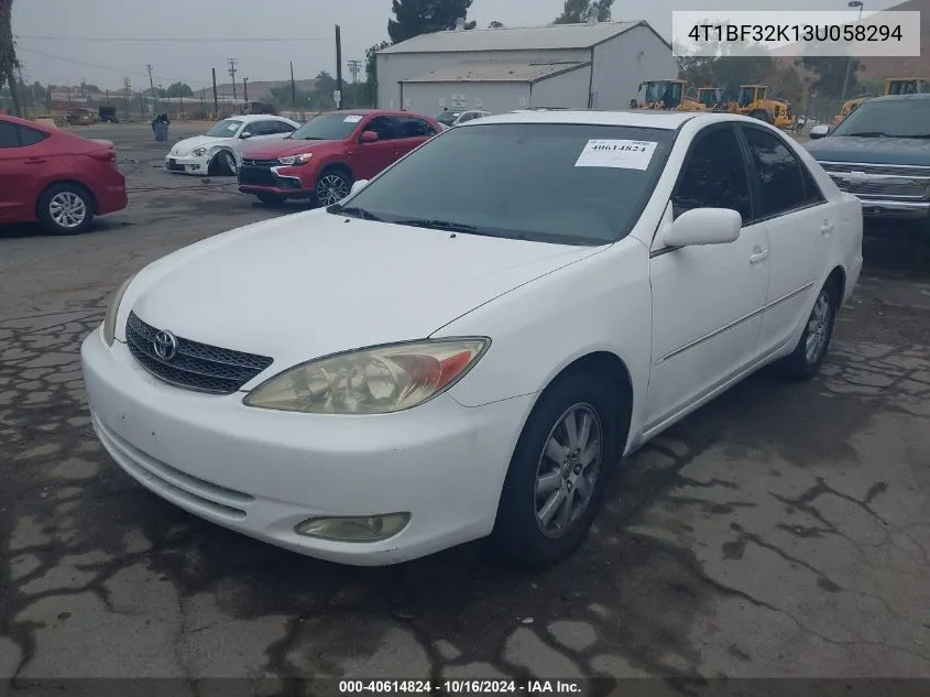 2003 Toyota Camry Xle V6 VIN: 4T1BF32K13U058294 Lot: 40614824