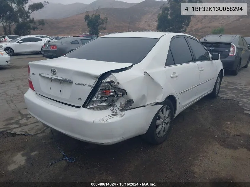 2003 Toyota Camry Xle V6 VIN: 4T1BF32K13U058294 Lot: 40614824