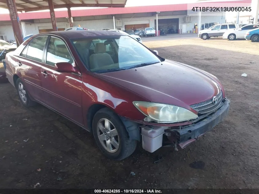 2003 Toyota Camry Le V6 VIN: 4T1BF32K13U060045 Lot: 40624285