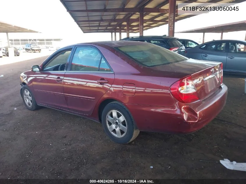 2003 Toyota Camry Le V6 VIN: 4T1BF32K13U060045 Lot: 40624285