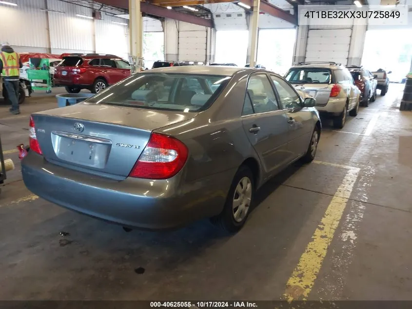 2003 Toyota Camry Le VIN: 4T1BE32KX3U725849 Lot: 40625055