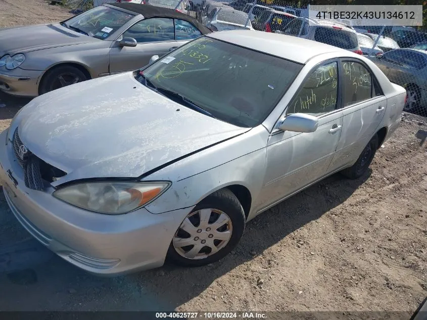 2003 Toyota Camry Le VIN: 4T1BE32K43U134612 Lot: 40625727