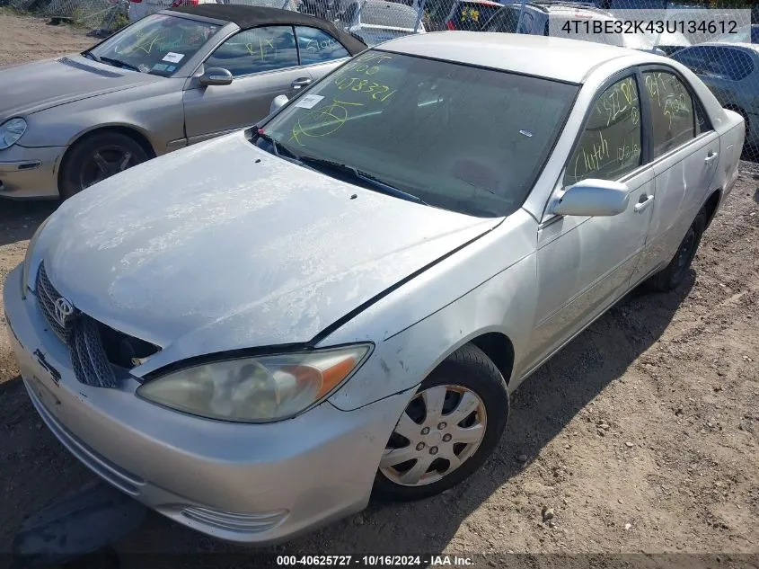 2003 Toyota Camry Le VIN: 4T1BE32K43U134612 Lot: 40625727