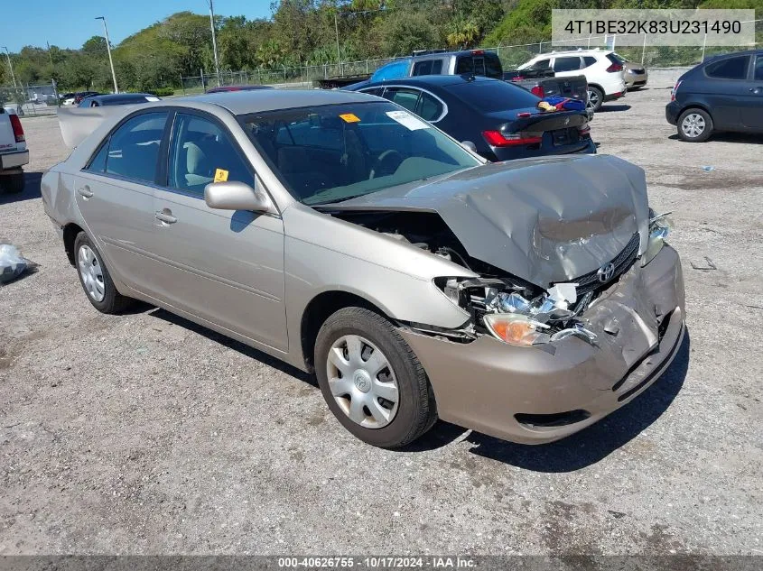 2003 Toyota Camry Le/Xle/Se VIN: 4T1BE32K83U231490 Lot: 40626755