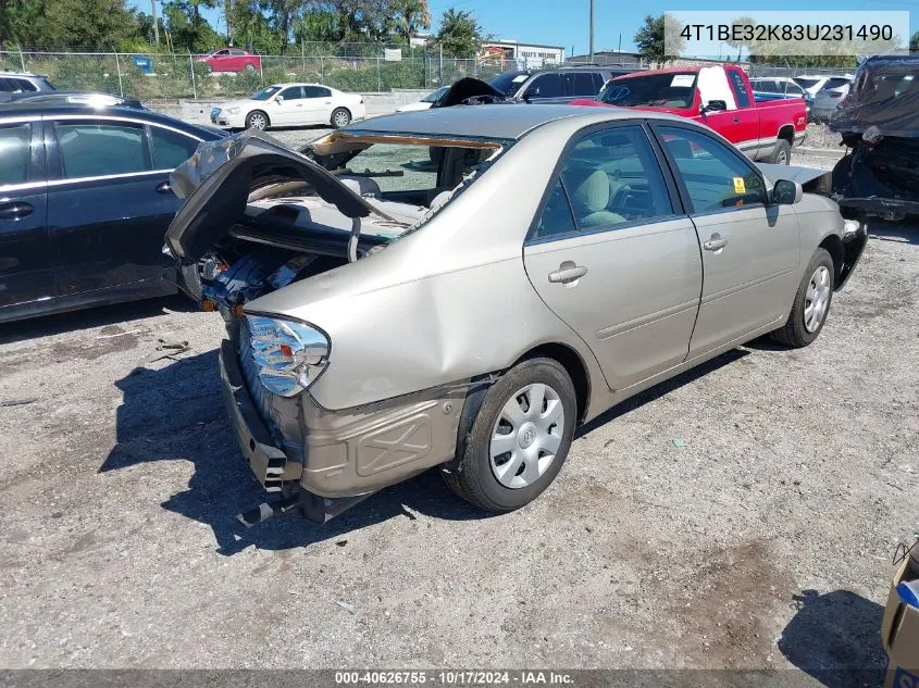 2003 Toyota Camry Le/Xle/Se VIN: 4T1BE32K83U231490 Lot: 40626755