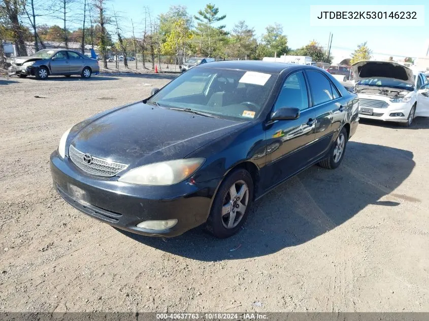 2003 Toyota Camry Se VIN: JTDBE32K530146232 Lot: 40637763