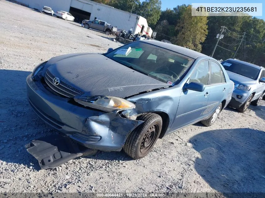 2003 Toyota Camry Le/Xle/Se VIN: 4T1BE32K23U235681 Lot: 40644421