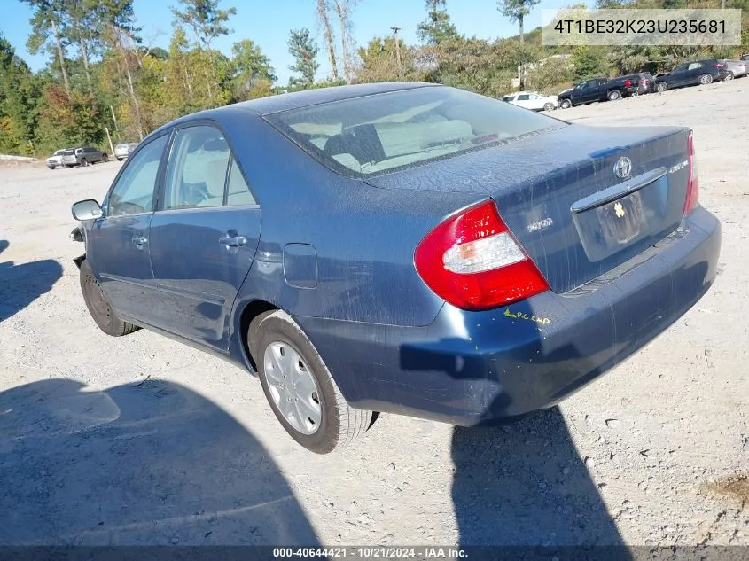 2003 Toyota Camry Le/Xle/Se VIN: 4T1BE32K23U235681 Lot: 40644421