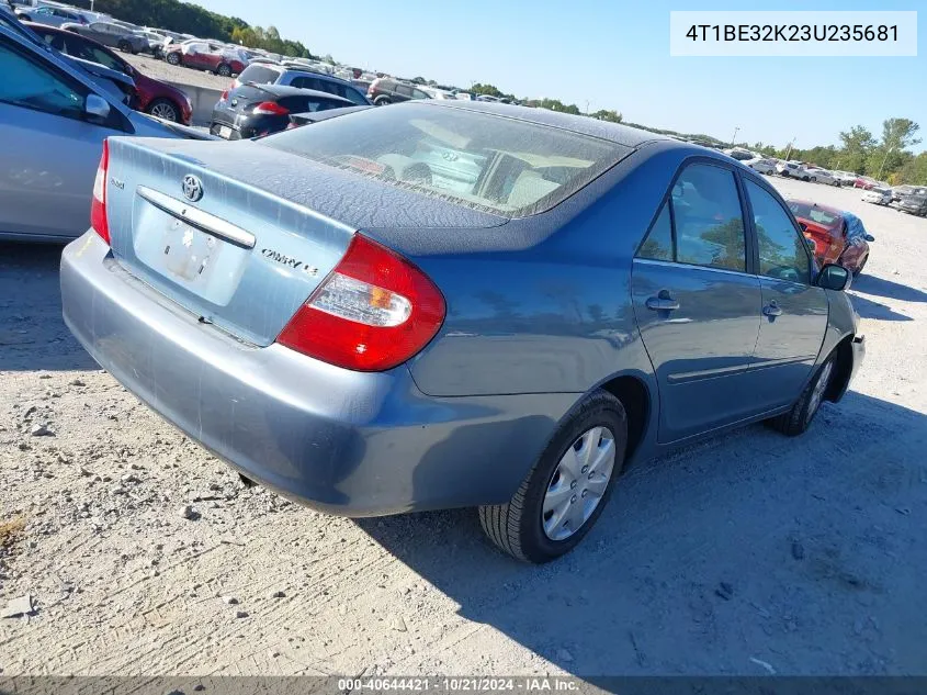 2003 Toyota Camry Le/Xle/Se VIN: 4T1BE32K23U235681 Lot: 40644421