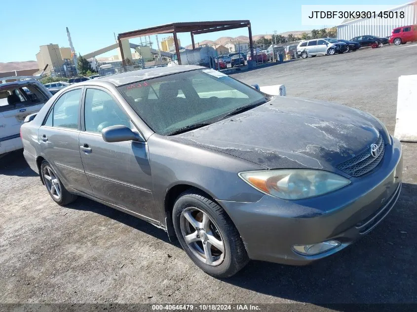 2003 Toyota Camry Xle V6 VIN: JTDBF30K930145018 Lot: 40646479