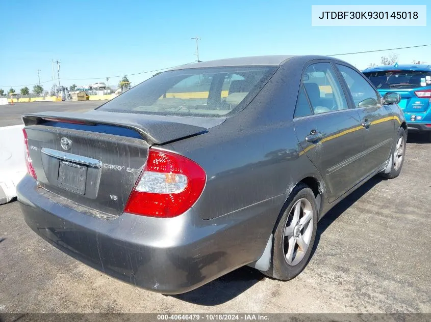 2003 Toyota Camry Xle V6 VIN: JTDBF30K930145018 Lot: 40646479